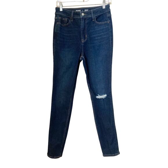 Old Navy Women's Jeans Rockstar Super Skinny Size 6 Dark Wash - Picture 1 of 6